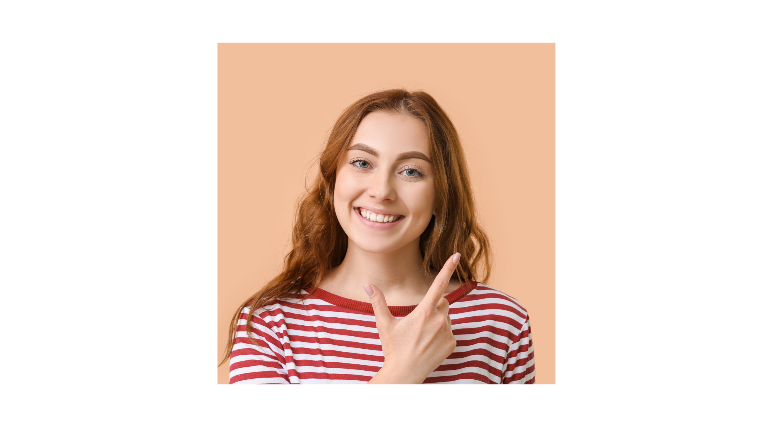 A young woman smiling